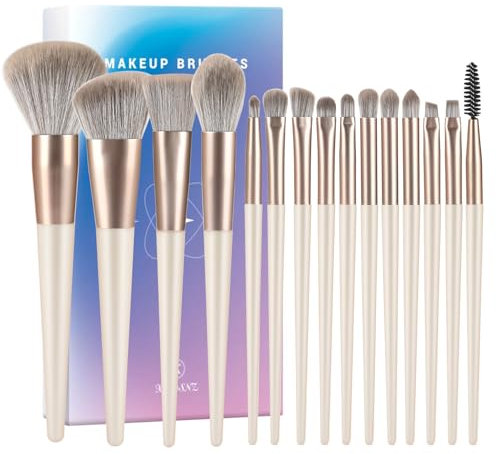 15pcs Brochas De Maquillaje Profesional Pincel Sintético Para Base De Brochas Maquillaje Set De Pinceles Maquillaje Sombras De Ojos Con Caja De Regalo