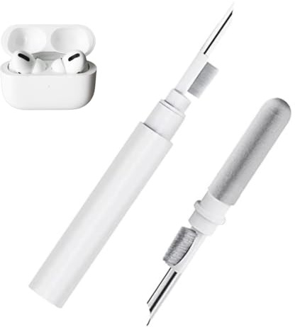 Airpod Cleaning Kit, New Generation Air Pod Cleaner, Multifunctional Earbuds Cleaning Pen for Airpods Headphones Earphones Keyboards PhoneEarbud Cleaning Kit 3 in 1 with Sponge, Brush & Metal Tip
