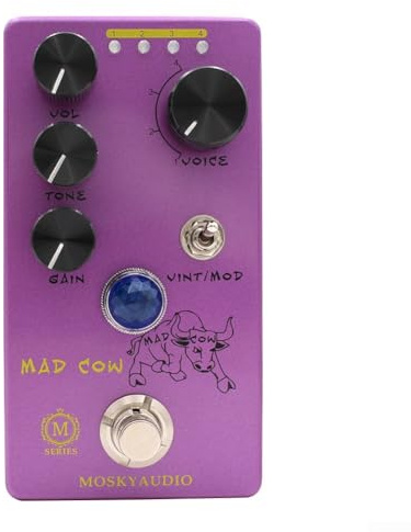 for MOSKYAUDIO Distortion Pedal for Electric Guitar Effects, Mad Cow Design