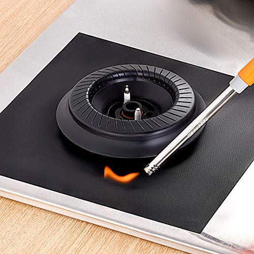 Tapis de Protection pour Cuisinière à Gaz, Lot de 6, Tampon de Nettoyage Antiadhésif en Téflon pour une Meilleure Protection de la Table de Cuisson et un Nettoyage Facile (BLACK)