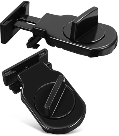 SEWOART 2pcs Window Auxiliary Lock Window Security Bars Cranks Stopper Chain Knob Portable Air Conditioner Handles Adjustable Window Sliding Door Sliding Window Locks Black Aluminum Alloy