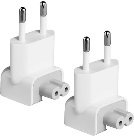 2 Pcs Mac AC Adapter European Travel Charger Converter Spare Connector Replace Plugs Replace Plugs for MacBook - Compact and Lightweight Universal Power Adapter for Traveling in Europe