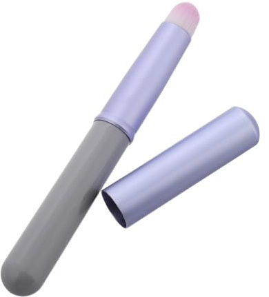 DEARMAMY Kleiner Lippenpinsel Rundkopf Tragbarer Concealer und Lippenstiftpinsel mit Abdeckung Schminkpinsel für Reisen und Präzises Lippen Make Up