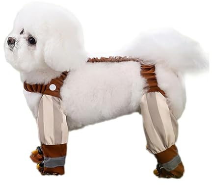 Fokayo Gemütliche Haustierhose, Haustier-Spaziergangshose, rutschfeste, verstellbare Hundestiefel-Leggings, wasserdichte, süße Hundekleidung mit dehnbaren Rückengurten (A,x_l)