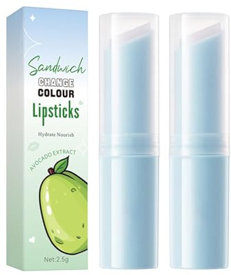 Lot de 2 baumes à lèvres à l'avocat, préviennent le peeling à lèvres, préviennent l'exfoliation des lèvres et rendent les lèvres douces et confortables, douces et pleines, préviennent les gerçures