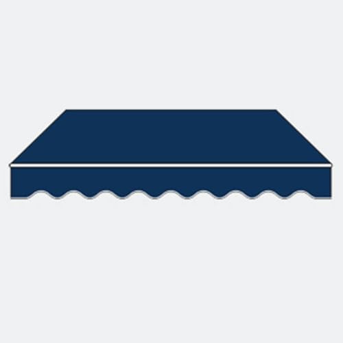 Tessuto di ricambio impermeabile blu scuro con mantovana, 3,5 x 2,5 m, in poliestere, per patio, terrazza, balcone, telo parasole rivestito in PU