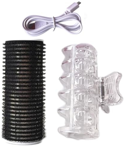 Hot Rollers - Set di 12 bigodini elettrici autoadesivi per arricciare i capelli, bigodini termici portatili con funzione di styling rapido, ricci impeccabili per capelli a casa