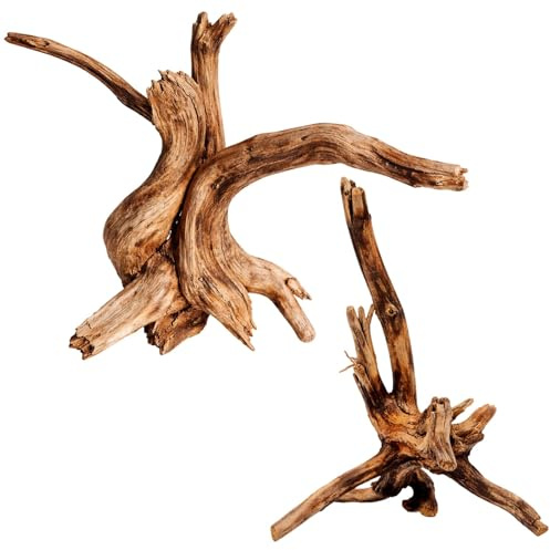 CZFSWT 2Pcs Driftwood for Aquarium, 3.93-5.9 Driftwood Decor, Drift Wood for Fishtank Suitable for Fish Tank Decorations and Reptile Habitats