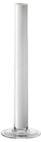 CRISTALICA Blumenvase Stangenvase Glas Vase Tischvase Tischdeko Hochzeitdeko Raumdekoration Asia Weiß 30 cm Glasvase