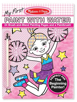 Melissa & Doug My First Paint With Water Art Pad - Cheerleaders, Flowers, Fairies, and More (24 Pages)