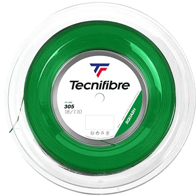 Tecnifibre Bobina 200M-305-1.10 - Corda per Squash Adulto, Verde, Calibro 1.10