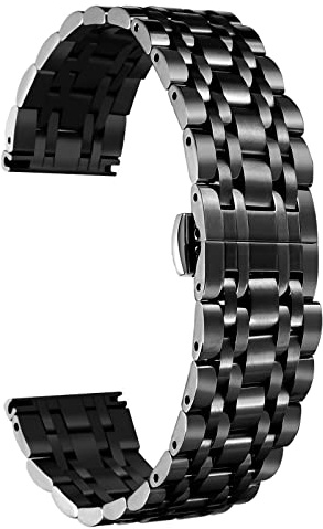 BINLUN Premium-Uhrenarmbänder aus Edelstahl, solide, Ersatz-Uhrenarmbänder für Damen und Herren, 6 Farben (Gold, Silber, Schwarz, Roségold, Goldton, Roségold), 13 Größen (12 mm – 24 mm)
