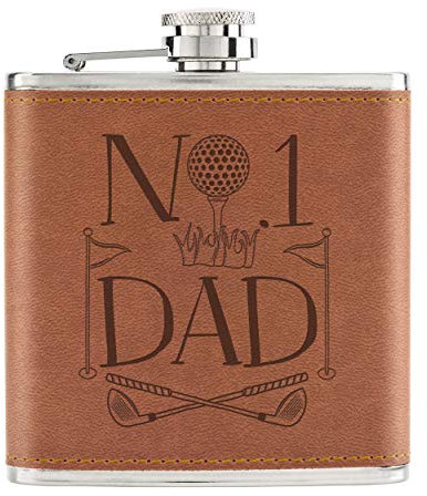 No.1 Papa Golf 6oz Cuir PU Hip Flasque Fauve