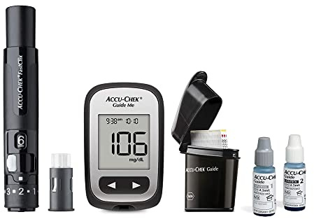 Accu-Chek FastClix Glucose Monitor Kit for Diabetic Blood Sugar Testing: Guide Me Meter, FastClix Lancing Device & 108 Lancets, 100 Guide Test Strips, and Control Solution (Packaging May Vary)