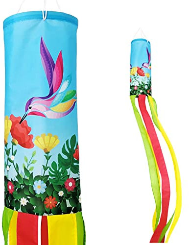 Madrona Brands Windsack mit Zwei Kolibrimotiven, zum Aufhängen im Freien, langlebig, Dekoration, 1,5 m