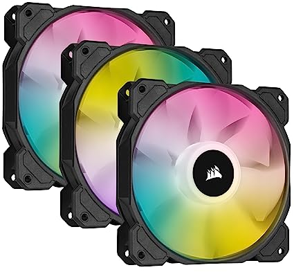 Corsair iCUE SP120 RGB ELITE Kit de 3 Ventiladores RGB 120mm PWM con controlador iCUE Lightning Node CORE, Ordenador de escritorio