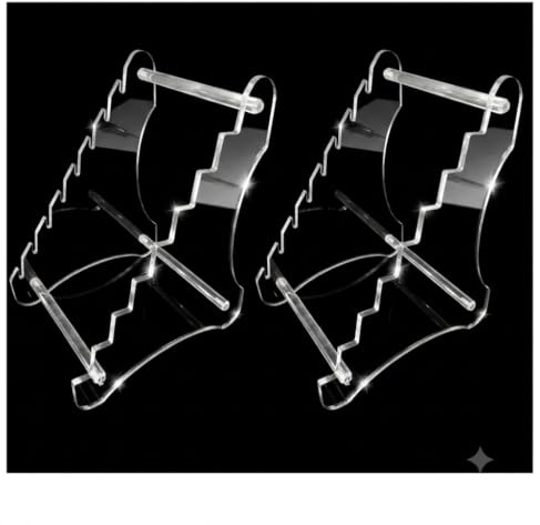 Diffwhy 2 Stück acht Schichten Hochleistungs-Acrylmesser-Messeständer, Taschenmesser Staffelei Halter, Jagd Survival Knife Rack