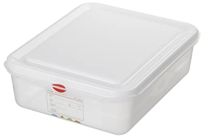 Gastronorm 1/2 Lot de 2 conteneurs alimentaires avec couvercle hermétique 6,5 l, 325 x 265 x 100 mm, transparents
