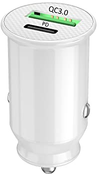 PH26 Caricabatterie da auto rapido 30W PD & QC 3.0 per Sony Xperia 1 III Ultra-Compact e Potente USB verso USB Tipo C - Due porte per ricarica simultaneamente 2 dispositivi