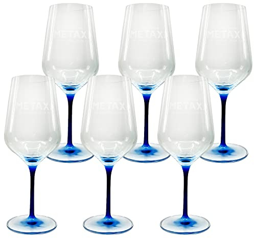 6x Metaxa Gläser Bargläser Longdrinkgläser Weingläser blauer Stil Ritzenhoff Aurelie