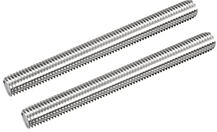 sourcing map Tige Filetée M10 x 100mm Acier Inoxydable 304, 1.5mm de Pas Filetage Droite 2Pcs Tiges Entièrement Fileté pour Projets de Bricolage