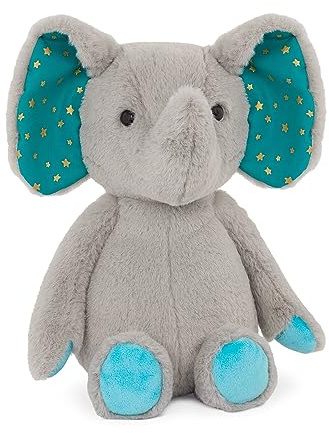 B. toys Moony Miles Plüschelefant, maschinenwaschbar, Grauer Elefant | Grauer Plüschelefant mit hellblauen Pfoten und Ohren mit goldenem Sternenmuster, weich und kuschelig, ab Geburt