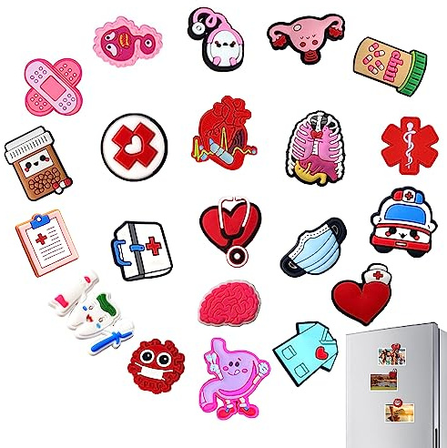 Kühlschrankmagnete Magnet Kühlschrank Dekorative Fridge Magnete Motiv Kühlschrankmagnet mit Medizin Muster Cartoon für Magnettafel Kühlschrank Whiteboard Geschenke für Erwachsene Kinder