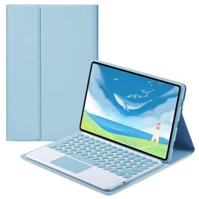 DEAVER Tab RZL Accessori Compatible with Amazon Fire HD 10 2021 10.1 Pollici, Tastiera touchpad Caso Wireless Tastiera Bluetooth Mouse Compatible with Amazon Fire HD 10. più (Colore : Blue Touchpad)