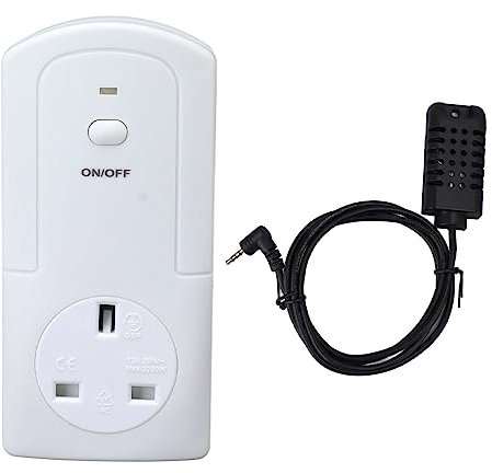 Tyenaza Wireless Temperature Controller, Wifi Plug in Thermostat Outlet Temperature Controller Heating Cooling Temp Sensor Humidifier Function for Reptile Fermenter Brewing(TS-5000UK)