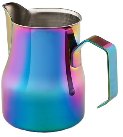 Lattiera Professionale 550ml 750ml Milk Sborraggio Brucca Brocca Espresso Coffee Pitcher Barista Artigianato Caffè Latte Latte Acciaio inox Caffè espresso Brocca Brocca da Latte (Color : Colorful 750