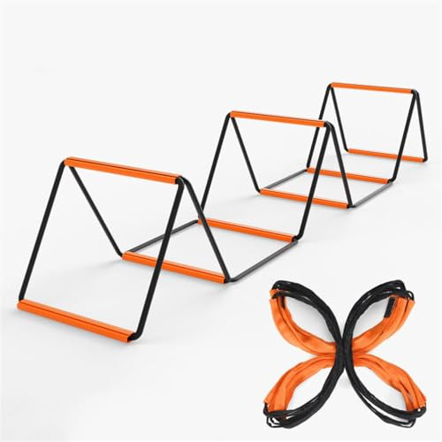 RVUEM Multifunktionale Agility Leiter, FußBall Geschwindigkeits Leiter, Agility TrainingsgeräTe, FußBall FußArbeits Leiter, Klappbare Trainingsleiter, FüR Kinder, Erwachsene,Orange,16 Grid