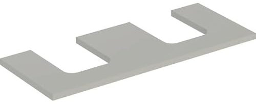 Geberit One Plaque de lavabo, découpe Double, pour lavabo à Poser en Forme de Coupe, 120x3x47cm, 505.335.00.1; Coloris: Greige laqué Mat