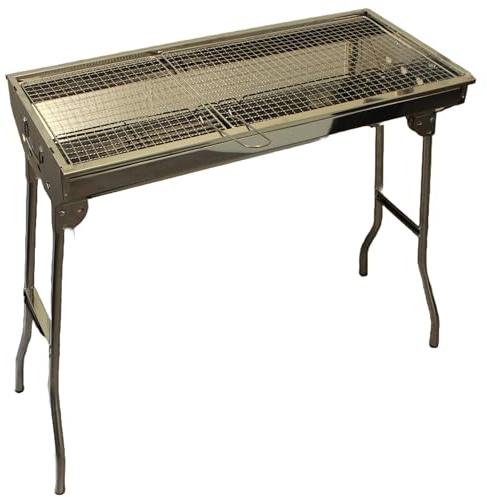IMEX BBQ Grill aus Edelstahl, 34 x 73 x 71 cm, Grillfläche 29 x 69 cm, tragbar, effizient, hochwertig
