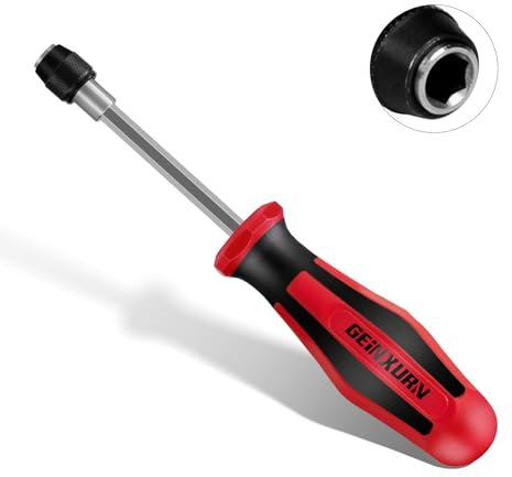 Geinxurn Magnetic Changeable Head Manual Screwdriver Holder, Quick Change&Release 1/4” Hex Bit Extension Holder for Screwdriver Bit, Nut driver, Socket Adapter