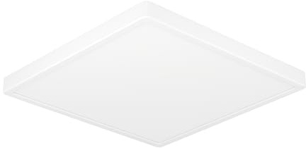 EGLO LED Deckenleuchte Fueva 6, eckige Badezimmer Deckenlampe | Badlampe Decke aus Kunststoff in Schwarz und Weiß, Deckenbeleuchtung warmweiß-kaltweiß, IP44, 22 x 22 cm