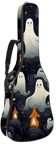 Bassgitarrentasche mit Original Halloween Boo Cute 17, Akustikgitarrentasche 101,6 cm E-Gitarrenkoffer, wasserdichte Oxford E-Gitarre Gigbag für akustische klassische Gitarre, Ukulele, Original