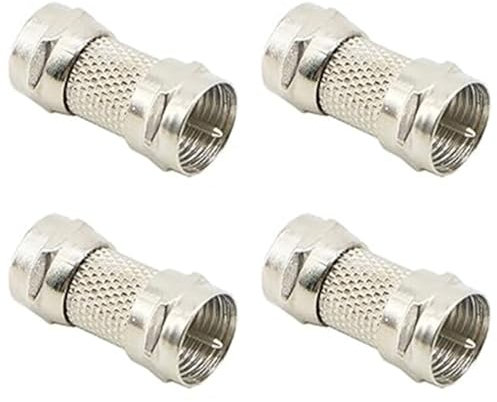 Lot de 4 adaptateurs d'antenne TV, prise F femelle vers fiche coaxiale mâle, connecteur coaxial TV, connecteur à vis de type F pour câble coaxial, câble satellite, antenne