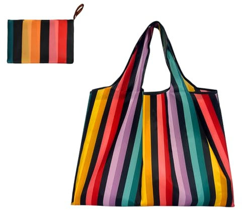 Faltbare Einkaufstaschen, Wiederverwendbare Tragbare Einkaufstasche, Umweltfreundliche Einkaufstasche Langlebig, Waschbare Einkaufstten für Einkauf Reise Ausflug, 52 * 40cm