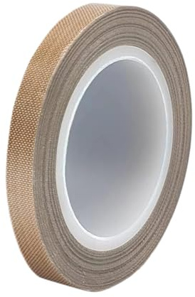 MOUMOUTEN 1 Rollen Teflonband Selbstklebend 5mmx10m x0.13mm(T) | Hochtemperaturband bis 300℃ PTFE Glasgewebeband Glasklebeband für Vakuumiermaschine Handversiegelung braunes