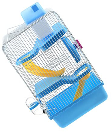 FONDOTIN Chinchilla Käfig Hamster Käfig Haustierkäfig Aus Kunststoff Mehrschichtiger Kleintierkäfig Mit Laufrad Und Wasserkanne Geeignet Für Kleine Haustiere