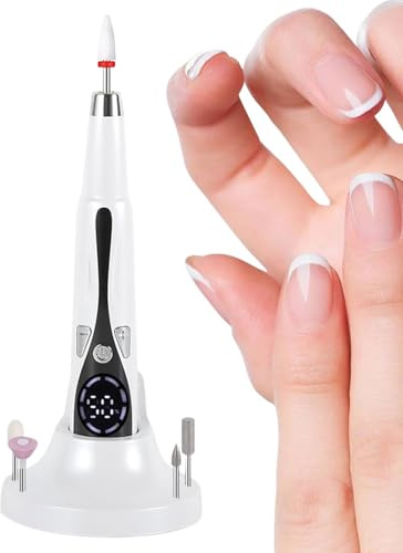 Polissoir à ongles électrique, lime à ongles réglable à 3 modes, outil de manucure à affichage LED, 13,2 x 2,3 cm, polisseuse sans fil rechargeable, dispositif de brillance des ongles, ponceuse