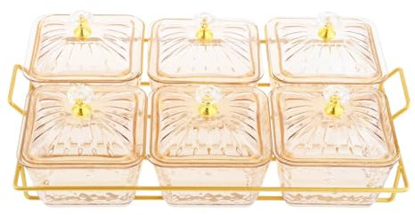 MERIGLARE Divided Serving Tray Platter Divided Section Condiment Tray, Party Supplies for Candy Snacks Fruit Hotel Party, Multi, 6 Dishes
