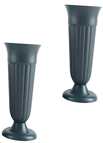 ibasenice 2pezzi Vaso a Forma Per Tomba Vaso Di Plastica Utile Contenitore Per Fiori Da Prato Accessori Per Disposizione Delle Tombe Resistente Condizioni Meteorologiche Avverse