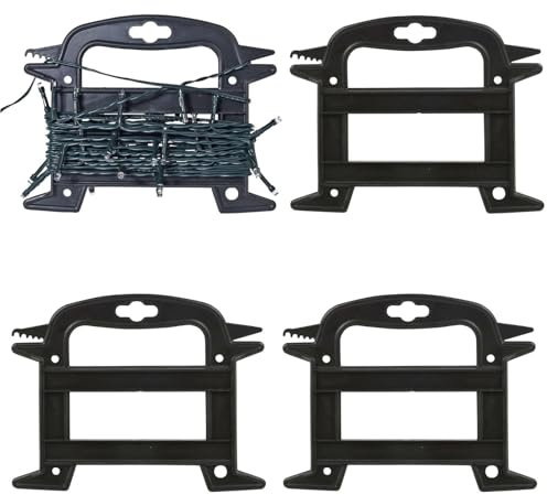 Envenzo Plastic Christmas String Light Reel Organiser – Tangle-Free Storage for Xmas Lights, Extension Cables & Garlands – 2 Pack + 2 Free