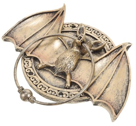 DIYEAH Bat Shape Front Antique Decorative Door Handle for Villa Easy Installation Durable Material Functions as Doorbell and Knocker Enhances Aesthetic Appeal