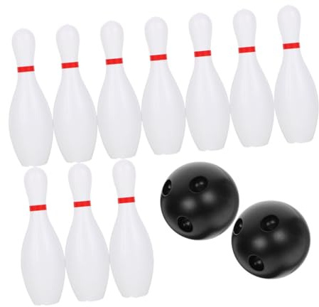 Kisangel Bowling Spielset Kinder aus Robustem Plastik 16cm Große Bowlingkugeln mit 10 Kegeln Indoor Outdoor Wurfspiel für Kleinkinder und Kindergarten Fördert Koordination und Teamarbeit