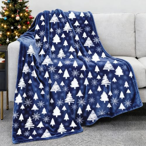 Huucozn Kuscheldecke Weihnachten Couchdecke überwurf Decke Warme Lammdecke Wohndecke 130x150cm Weihnachtsbaum Muster Weihnachten Kuscheldecken Sofadecke Dicke Tagesdecke Couchdecke für Sofa Bett