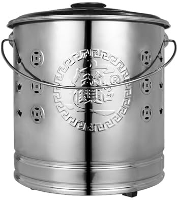 Verbrennungsfässer Aus Edelstahl Gartenabfallverbrennungsanlage Rauchfreie Verbrennungsanlage Ideal Für Gartenkamine, Lagerfeuer, Gartenabfälle Und Gartenarbeit(Silver,XXL)