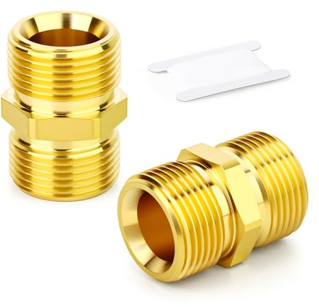 ERGAOBOY 2 st M22 högtryckstvätt adapter, M22 14 mm hane gänga till M22 14 mm hanmontering mässing högtryckstvätt förlängning snabbanslutning