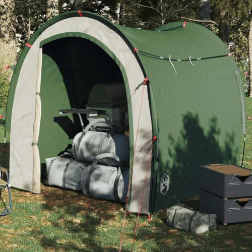 Beistellzelt Grün, Wasserdichtes Lagerzelt für Camping & Outdoor, 185T Polyester mit PU-Beschichtung, 204 x 183 x 178 cm, Leicht Tragbar mit Tragetasche, Einfacher Aufbau